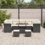 Conjunto de Sofá de Jardín de 10 Piezas con Cojines Negro Ratán PE Acacia de , Sofás de exterior - Ref: Foro24-3361470, Preci...