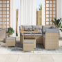 Conjunto de Sofá de Jardín de 8 Piezas con Cojines Beige Poliratán Acacia de , Sofás de exterior - Ref: Foro24-3361482, Preci...