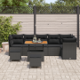 Conjunto de Sofá de Jardín de 9 piezas con Cojines Negro Poliratán Acacia de , Sofás de exterior - Ref: Foro24-3361504, Preci...