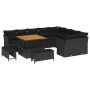Conjunto de Sofá de Jardín de 12 Piezas con Cojines Negro Poliratán Acacia de , Sofás de exterior - Ref: Foro24-3361514, Prec...