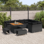 Conjunto de Sofá de Jardín de 12 Piezas con Cojines Negro Poliratán Acacia de , Sofás de exterior - Ref: Foro24-3361514, Prec...
