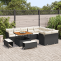 Conjunto de Sofá de Jardín de 12 Piezas con Cojines Ratán Poly Negra Acacia de , Sofás de exterior - Ref: Foro24-3361515, Pre...
