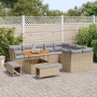 Juego de Sofá de Jardín de 12 Piezas con Cojines Beige Poliratán Acacia de , Sofás de exterior - Ref: Foro24-3361517, Precio:...