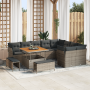 Conjunto de Sofá de Jardín de 12 Piezas con Cojines Gris Poliratán Acacia de , Sofás de exterior - Ref: Foro24-3361518, Preci...