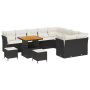 Juego de Sofá de Jardín de 12 Piezas con Cojines Negro Poliratán Acacia de , Sofás de exterior - Ref: Foro24-3361520, Precio:...