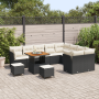 Juego de Sofá de Jardín de 12 Piezas con Cojines Negro Poliratán Acacia de , Sofás de exterior - Ref: Foro24-3361520, Precio:...