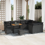 Juego de Sofá de Jardín de 12 piezas con Cojines de Ratán Polimérico Acacia Negro de , Sofás de exterior - Ref: Foro24-336152...