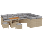 Conjunto de Sofá de Jardín de 12 Piezas con Cojines Beige Ratán PE Acacia de , Sofás de exterior - Ref: Foro24-3361527, Preci...