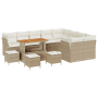 Juego de Sofá de Jardín de 13 piezas con cojines Beige Ratan Poliéster Acacia de , Sofás de exterior - Ref: Foro24-3361531, P...