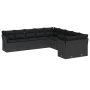 Conjunto de Sofá de Jardín de 13 Piezas con Cojines Negros de Poliratán y Acacia de , Sofás de exterior - Ref: Foro24-3361534...