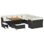 Conjunto de Sofá de Jardín de 13 Piezas  con Cojines Negro Poliratán Acacia | Foro24.es | Tu tienda online para hogar, jardín y más Foro24.es