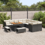 Conjunto de Sofá de Jardín de 13 Piezas  con Cojines Negro Poliratán Acacia | Foro24.es | Tu tienda online para hogar, jardín y más Foro24.es