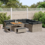 Juego de Sofá de Jardín de 13 piezas con cojines gris rattan acacia | Foro24.es | Tu tienda online para hogar, jardín y más Foro24.es