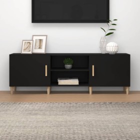 Mueble para TV madera contrachapada negro 150x30x50 cm