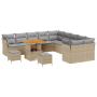 Conjunto de Sofás de Jardín de 13 Piezas con Cojines Beige Poliratán de , Sofás de exterior - Ref: Foro24-3361542, Precio: 84...