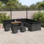 Set de Sofá de Jardín de 14 Piezas con Cojines Negro Poliratán Acacia de , Sofás de exterior - Ref: Foro24-3361549, Precio: 9...