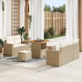 Juego de Sofás de Jardín de 8 Piezas con Cojines Beige Polirratán Acacia | Foro24.es | Tu tienda online para hogar, jardín y más Foro24.es