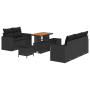 Conjunto de Sofás de Jardín de 8 Piezas con Cojines de Ratán Sintético Negro de , Sofás de exterior - Ref: Foro24-3361559, Pr...