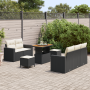 Juego de Sofás de Jardín de 8 Piezas con Cojines Negro Poliratán Acacia | Foro24.es | Tu tienda online para hogar, jardín y más Foro24.es