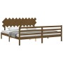 Honey brown solid wood bed frame and headboard 200x200 cm by vidaXL, Beds and slatted bases - Ref: Foro24-3195309, Price: 175...