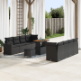Juego de Sofá de Jardín de 11 Piezas con Cojines Negro Poliratán Acacia de , Sofás de exterior - Ref: Foro24-3361589, Precio:...