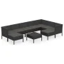 Gartenmöbel-Set 10 Stück schwarze synthetische Rattankissen von vidaXL, Gartensets - Ref: Foro24-3094437, Preis: 823,71 €, Ra...