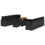 Juego de Sofá de Jardín de 11 Piezas con Cojines Negro Poliratán Acacia de , Sofás de exterior - Ref: Foro24-3361589, Precio:...