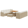 Juego de Sofá de Jardín de 11 Piezas con Cojines Beige Poliratán Acacia de , Sofás de exterior - Ref: Foro24-3361596, Precio:...