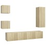 5-teiliges Wohnzimmermöbelset TV aus Sonoma-Eichen-Engineer-Holz von vidaXL, TV-Möbel - Ref: Foro24-3079011, Preis: 166,44 €,...