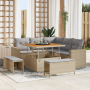 Conjunto de Sofá Jardín 8 Piezas con Cojines Beige Ratán Poliéster Acacia de , Sofás de exterior - Ref: Foro24-3361607, Preci...