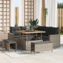 Conjunto de Sofás de Jardín de 8 Piezas con Cojines Gris Poliratán Acacia de , Sofás de exterior - Ref: Foro24-3361608, Preci...