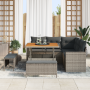 Conjunto de Sofás de Jardín de 8 Piezas con Cojines Gris Poliratán Acacia de , Sofás de exterior - Ref: Foro24-3361608, Preci...