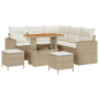 Conjunto de Sofá de Jardín de 8 Piezas con Cojines Beige Ratan de Poliéster Acacia de , Sofás de exterior - Ref: Foro24-33616...