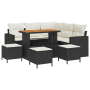 Conjunto de Sofá de Jardín de 9 Piezas con Cojines Negro Ratán Polivalente Acacia de , Sofás de exterior - Ref: Foro24-336162...