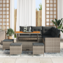 Conjunto de Sofás de Jardín de 9 Piezas con Cojines Gris de Poliratán Acacia de , Sofás de exterior - Ref: Foro24-3361623, Pr...