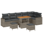 Conjunto de Sofá de Jardín de 9 Piezas con Cojines Gris Poliratán Acacia de , Sofás de exterior - Ref: Foro24-3361638, Precio...