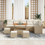 Conjunto de Sofá de Jardín con Cojines vitaXL de 10 Piezas Beige Poly Rattan Acacia de , Sofás de exterior - Ref: Foro24-3361...