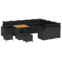 Conjunto de Sofás de Jardín de 12 Piezas con Cojines Negro Poliratán Acacia de , Sofás de exterior - Ref: Foro24-3361649, Pre...