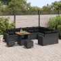 Conjunto de Sofás de Jardín de 12 Piezas con Cojines Negro Poliratán Acacia de , Sofás de exterior - Ref: Foro24-3361649, Pre...