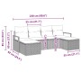 Conjunto de sofá de jardín 6 pcs Beige Poliratán