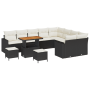 Conjunto de Sofá de Jardín de 12 Piezas con Cojines en Negro Poliratán de , Sofás de exterior - Ref: Foro24-3361655, Precio: ...