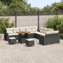 Conjunto de Sofá de Jardín de 13 Piezas con Cojines Negro Poliratán Acacia de , Sofás de exterior - Ref: Foro24-3361670, Prec...