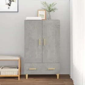 Aparador de madera contrachapada gris hormigón 70x31x115 cm de vidaXL, Aparadores - Ref: Foro24-812568, Precio: 77,02 €, Desc...