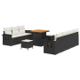 Juego de Sofá de Jardín de 10 Piezas con Cojines Negro Poliratán Acacia de , Sofás de exterior - Ref: Foro24-3361705, Precio:...