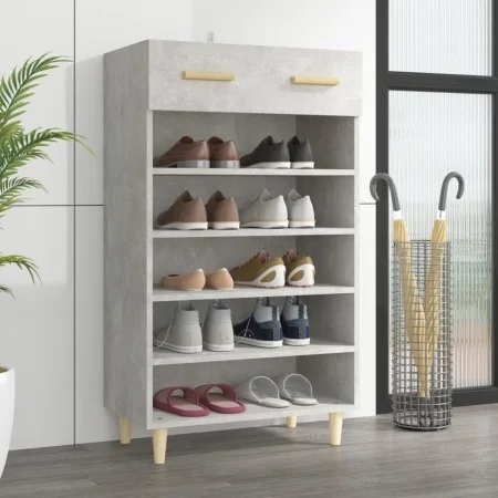 Mueble zapatero madera contrachapada gris hormigón 60x35x105 cm by vidaXL, Shoe racks and shoe organizers - Ref: Foro24-81278...