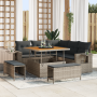 Conjunto de Sofá de Jardín de 8 Piezas con Cojines Gris Poliratán Acacia | Foro24.es | Tu tienda online para hogar, jardín y más Foro24.es