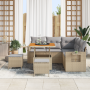 Juego de sofá de jardín  de 8 piezas con cojines beige mimbre y acacia | Foro24.es | Tu tienda online para hogar, jardín y más Foro24.es