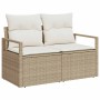 Conjunto de sofá de jardín 6 pcs Beige Poliratán