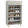 Mueble zapatero madera contrachapada gris hormigón 60x35x105 cm by vidaXL, Shoe racks and shoe organizers - Ref: Foro24-81278...