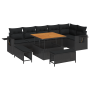 Conjunto de Sofás de Jardín de 9 Piezas con Cojines Ratán Poliéster Negro Acacia de , Sofás de exterior - Ref: Foro24-3361754...
